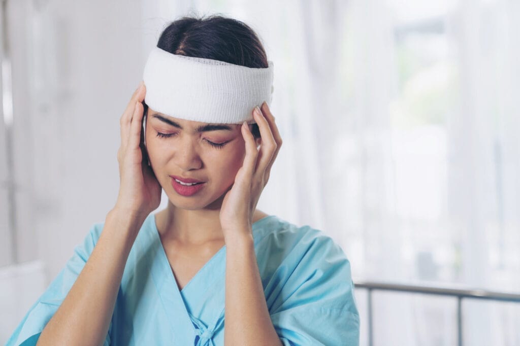 a woman with a traumatic brain injury